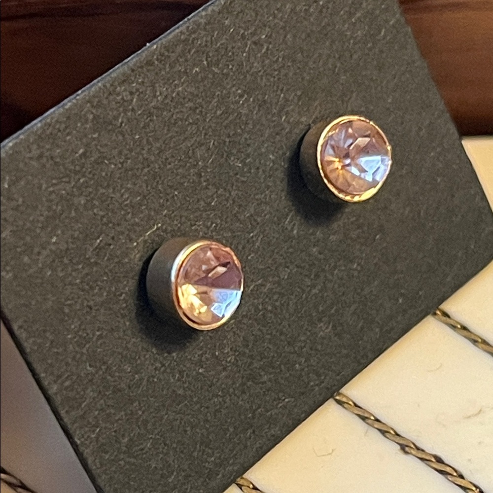 Bezel Set Crystal Stud Earrings